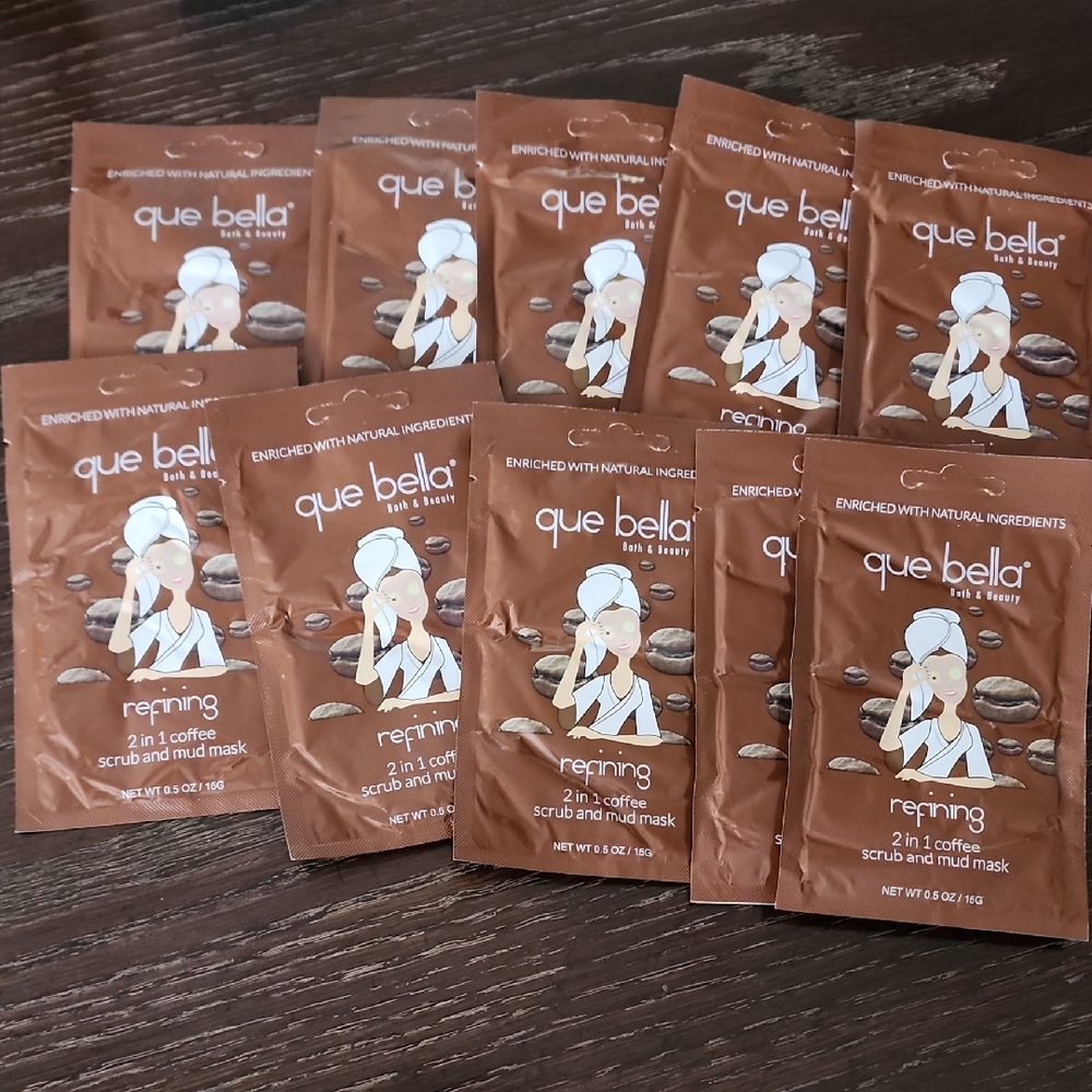 NWOT Que Bella Brown 2-in-1 Coffee Scrub and Mud Mask